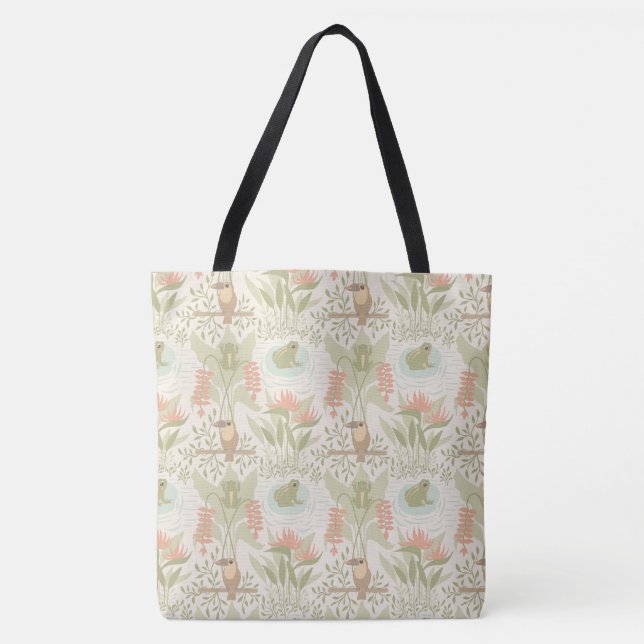 Süße Dschungel Frösche & Vögel Tasche (Vorderseite)