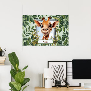 Süße Dschungel-Giraffe Kinder Unisex  Poster