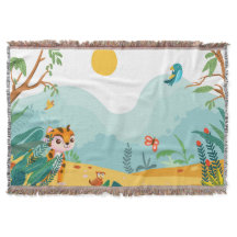 🦁 Süße Dschungel-Tier-Kinderdecke 