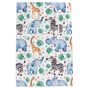 Süße Dschungel-Wildtiere Geschenktasche Mittlere Geschenktüte
