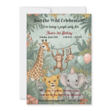 Süße Dschungelsafari-Tiere Wild One 3. Geburtstag