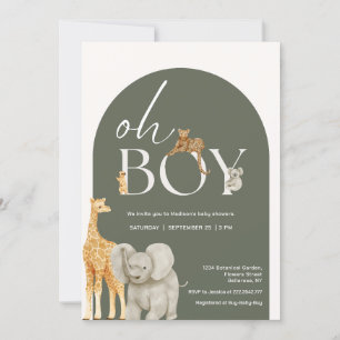 Süße Dschungeltiere Baby Shower Einladung