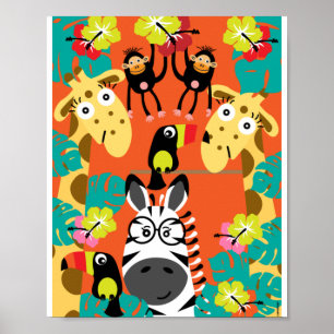 Süße Dschungeltiere für das Kinderzimmer  Poster