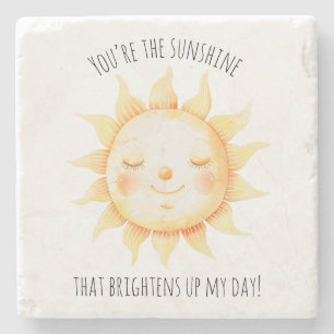 Süße Du bist die Sonnenschein-Typografie Steinuntersetzer