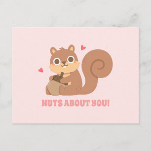 Süße Eichhörnchen-Nüsse-über-Dich Lustiger Valenti Postkarte