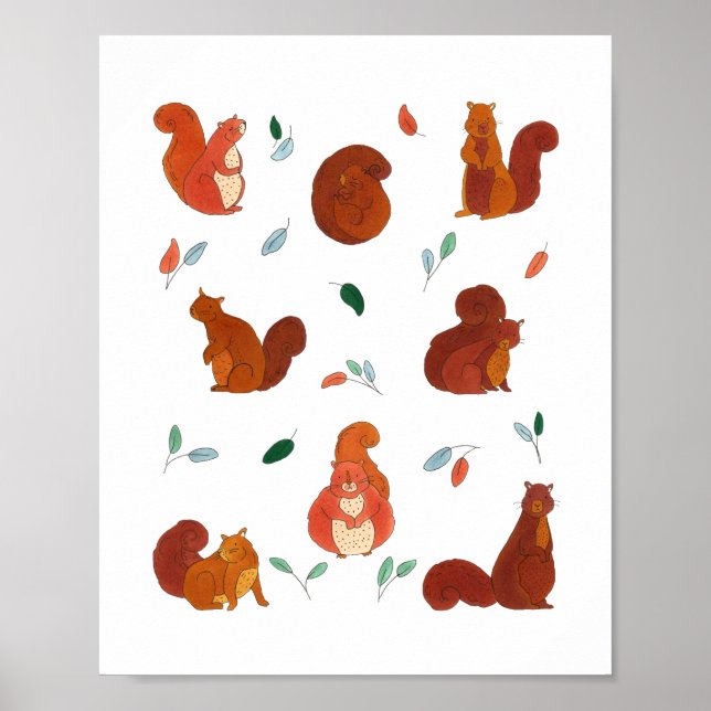 Süße Eichhörnchen  Poster (Vorne)