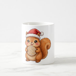 Süße Eichhörnchen-Weihnachtsmannmütze-Weihnachtspl Kaffeetasse