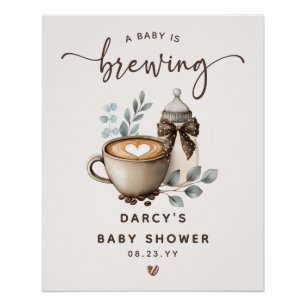 Süße 'Ein Baby braut sich zusammen' Kaffee Baby Sh Poster