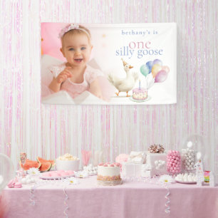 Süße Eine Alberne Gans Foto-Overlay 1. Geburtstag  Banner