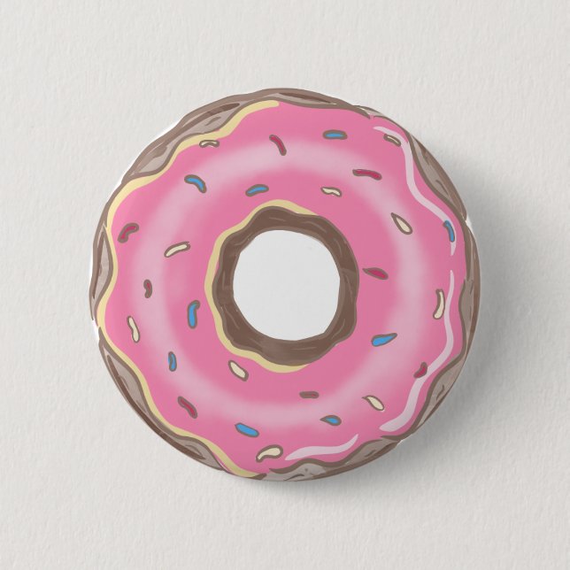 Süße-Eine-Pink-Donut-Birthday-Favors-Button Button (Vorderseite)