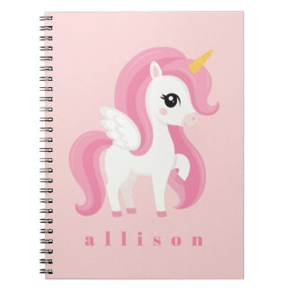 Süße einfache ästhetische rosa bunte Einhorn Notizblock