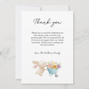 Süße einfache kleine Hase Wildblumen Baby Shower  Dankeskarte