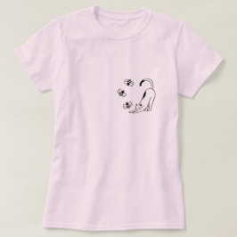 Süße einfache rosa Katze  T-Shirt