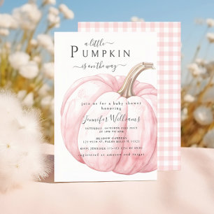 Süße einfache rosa kleine Kürbis-Baby-Mädchen-Part Einladung