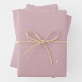 Süße einfache rosa und weiße Punkte Baby-Party Geschenkpapier Set