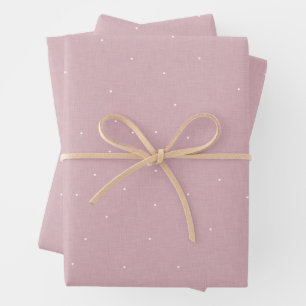 Süße einfache rosa und weiße Punkte Baby-Party Geschenkpapier Set