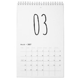 Süße einfache schwarze und weiße handgeschriebene kalender