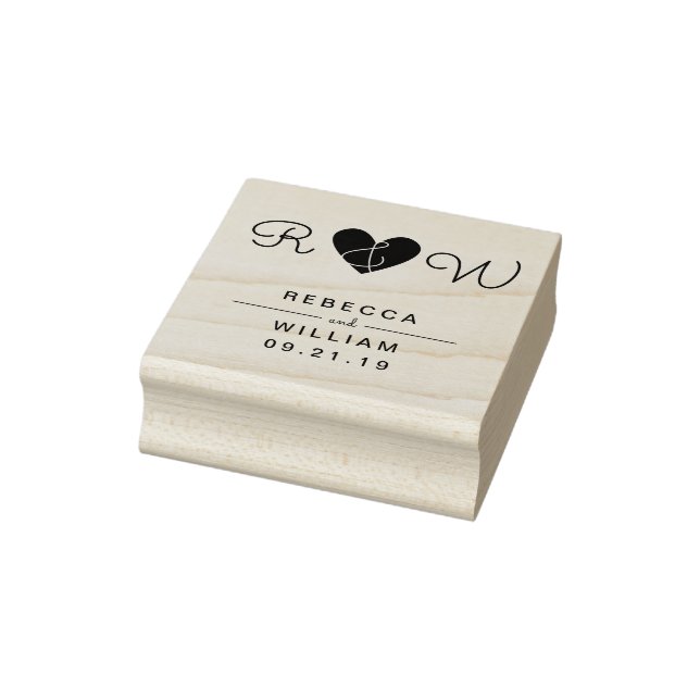 Süße Einfachheit Hochzeitsdatum Holz Briefmarke Gummistempel (Stempel)