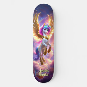 Süße Einhorn-Fantasie-Land-Kühle-Kinder-Kunst Skateboard