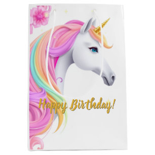 Süße Einhorn-Geburtstags-Geschenktüte Mittlere Geschenktüte