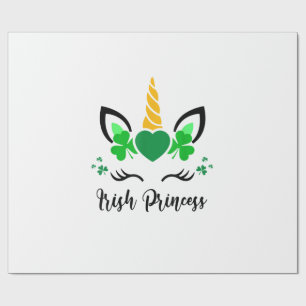 Süße Einhorn Gesicht Shamrock Irische Prinzessin S Geschenkpapier