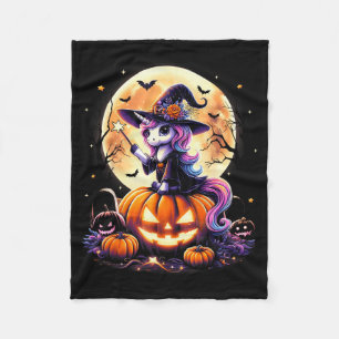 Süße Einhorn Hexe Kürbis Halloween Shirts Mädchen  Fleecedecke