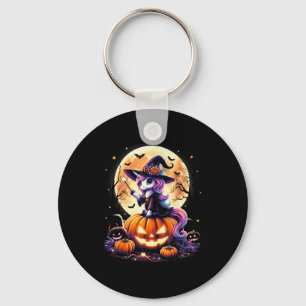 Süße Einhorn Hexe Kürbis Halloween-Shirts Mädchen Schlüsselanhänger