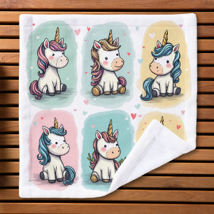 Süße Einhorn-Kritzeleien Waschlappen