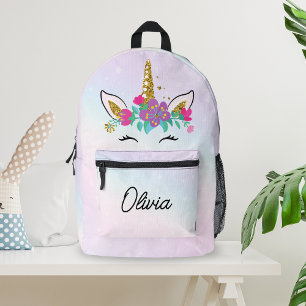 Süße Einhorn- und Wasserfarben-Regenbogen-Tasche p Bedruckter Rucksack