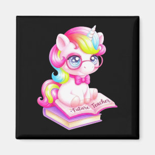 Süße Einhorn-Zukunftslehrerin Klassenzimmer Magnet