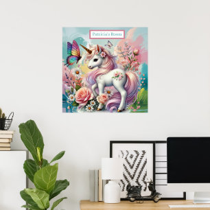 Süße Einhornliebhaber fügen Namen hinzu Poster
