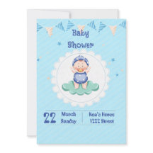 Süße Einladung zur Babyparty für einen Jungen 