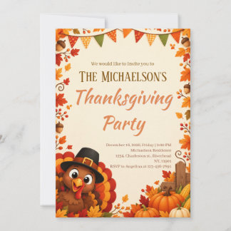 Süße Einladung zur Thanksgiving-Party