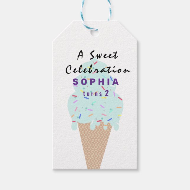 Süße Eis-Geburtstags  Geschenkanhänger (Vorderseite)
