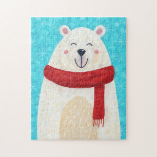 Süße Eisbär-Kunst Weihnachts-Fest-Puzzle-Kunst