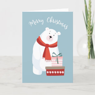 Süße Eisbär-Weihnachtskarte Feiertagskarte