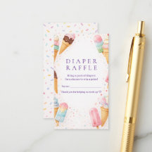 Süße Eiscreme-Baby-Shower-Windel-Raffel