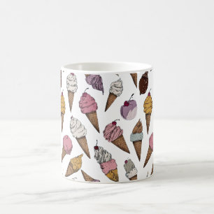 Süße Eiscreme-Kegel-Muster-Tasse Kaffeetasse