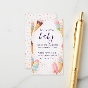 Süße Eiscreme-Pastell-Bücher für Baby Shower Begleitkarte