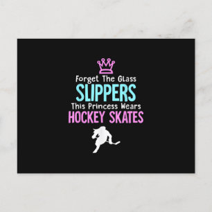 Süße Eishockey-Mädchen-Geschenk Frauen Zitat Einladungspostkarte