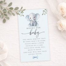 Süße Elefant Blau Bücher für Baby Karte