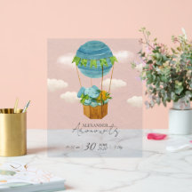 Süße Elefant Heißluftballon Baby Ankündigung