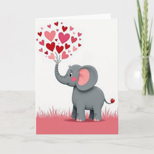 Süße Elefant Liebes Herz Karte
