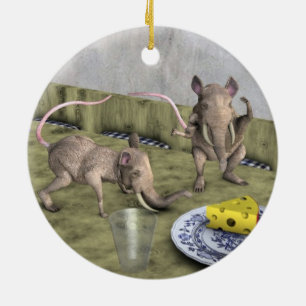Süße Elefant Mäuse Keramik Ornament
