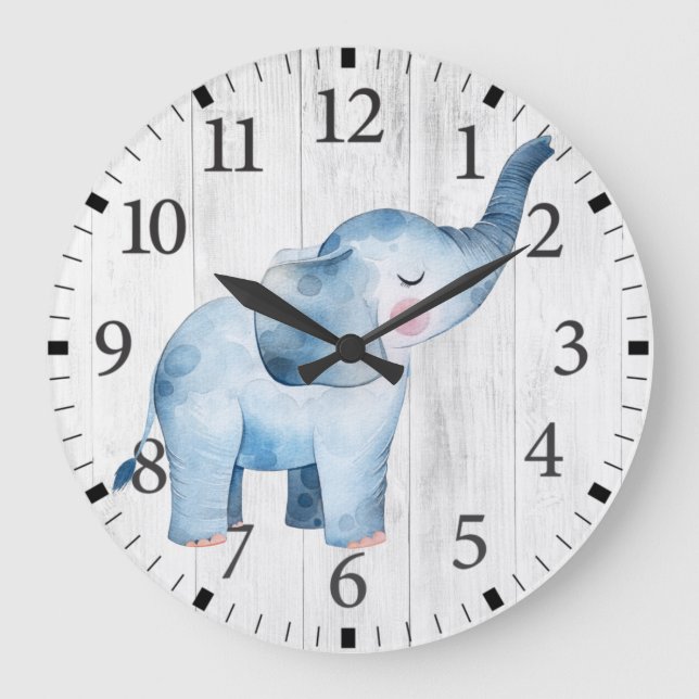 Süße Elefanten-Wanduhr Große Wanduhr (Vorderseite)