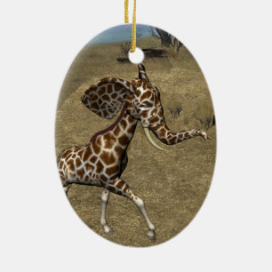 Süße Elefantengiraffen Keramik Ornament