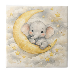Süße Elefantenmond-Kinderzimmer-Kunst Fliese