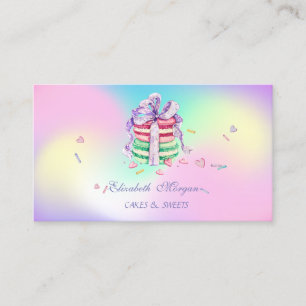 Süße elegante Macarons, Süßigkeiten Bäckerei Holog Visitenkarte