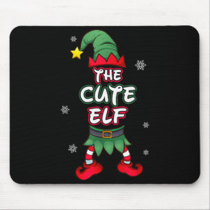 Süße Elf Weihnachten Schlafanzug Pjs passende Fami Mousepad