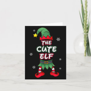 Süße Elf Weihnachts-Pyjamas Pjs passende Familient Karte